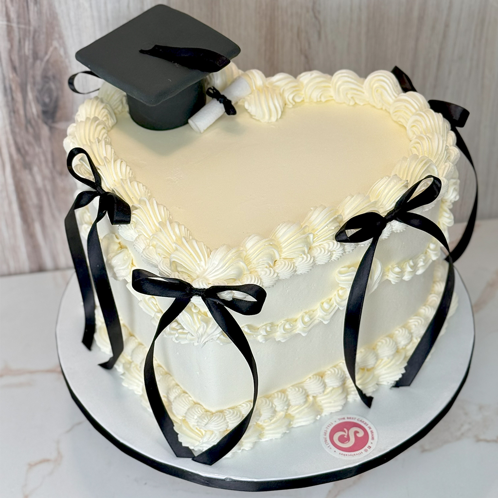 Graduation Heart Cake