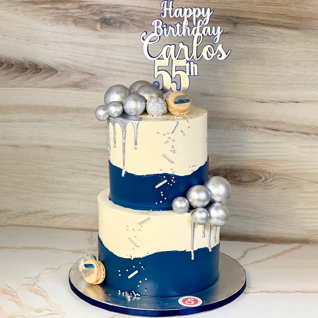 Blue Luxe Drip Cake