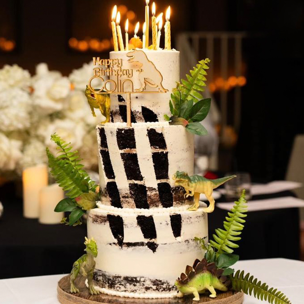 Dino Jungle Stripe Cake