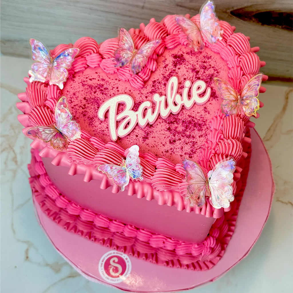 Barbie Heart Buttercream Cake