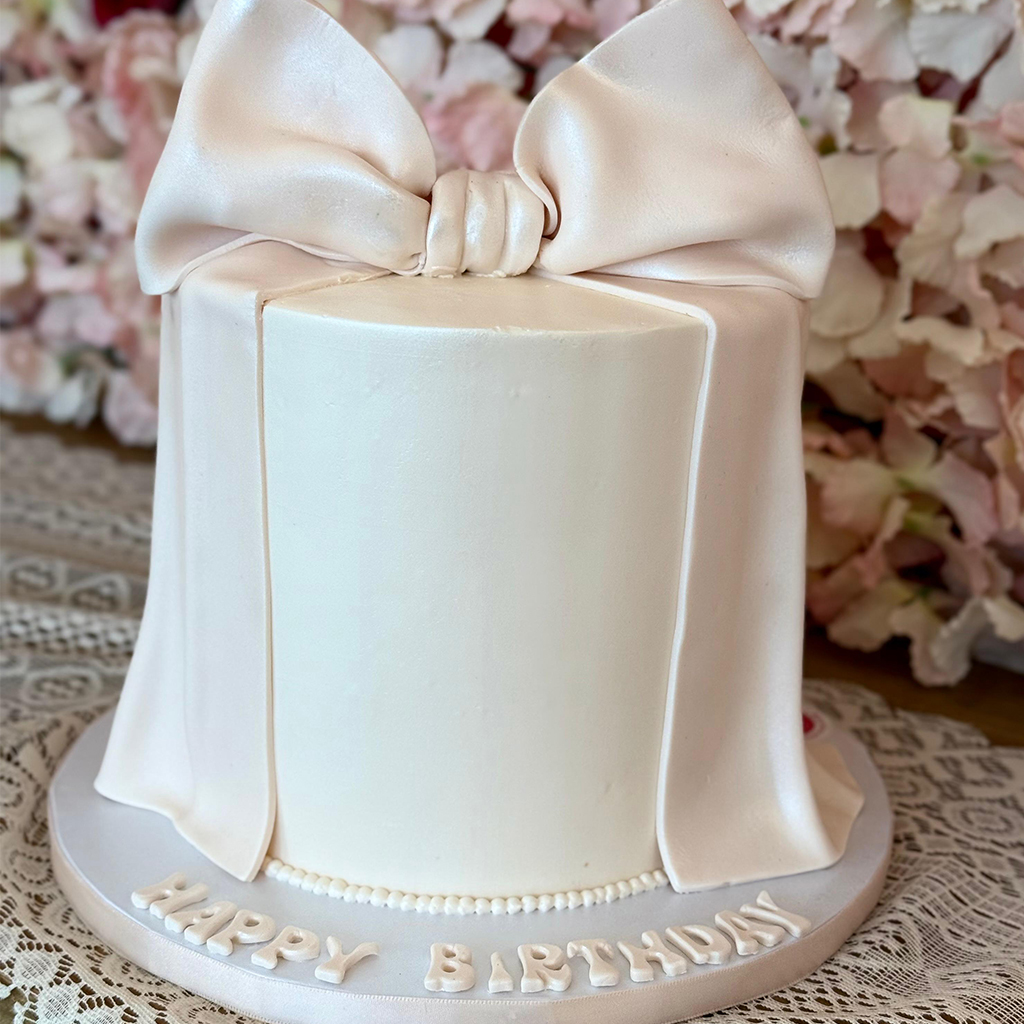 Cake Name Silk Bow Elegance Cake