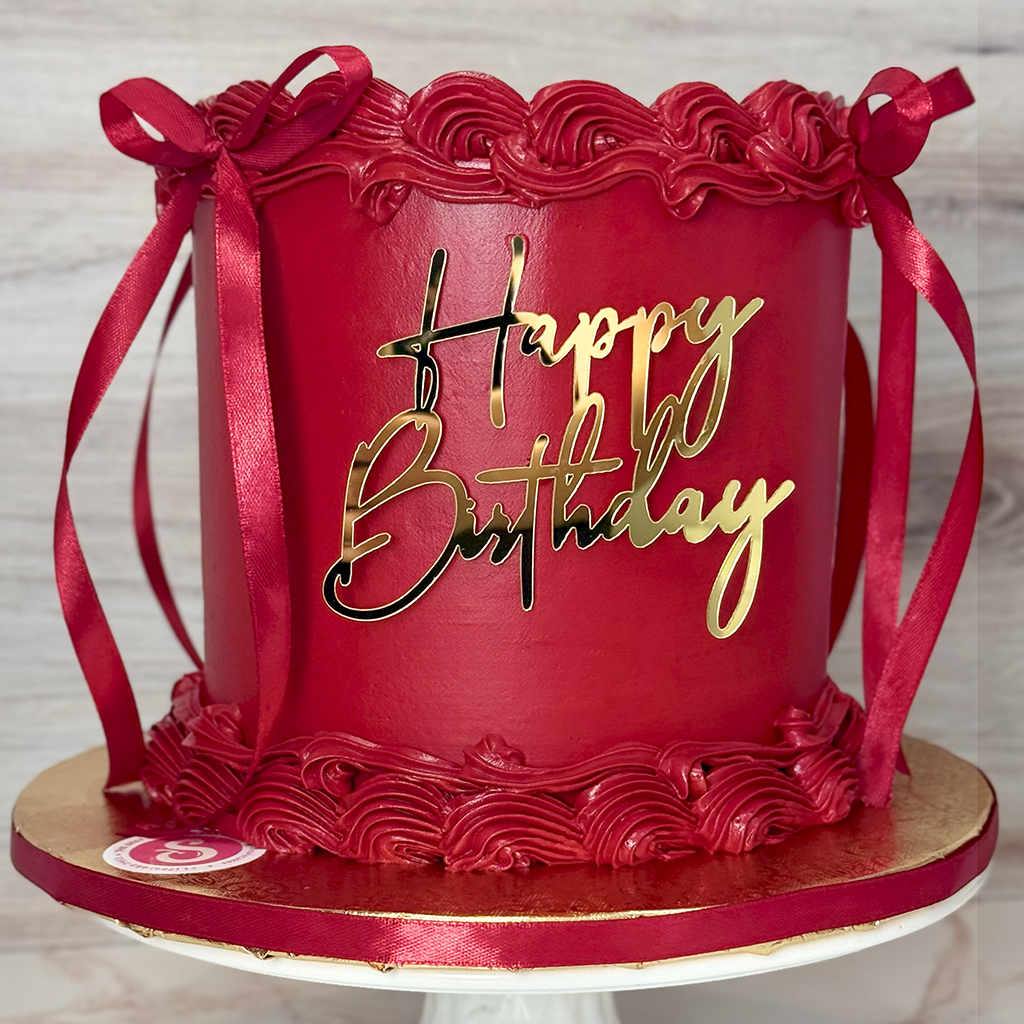 Red Riddon Cake Red Ribbon Birthday Cake – Stivaly's Cakes