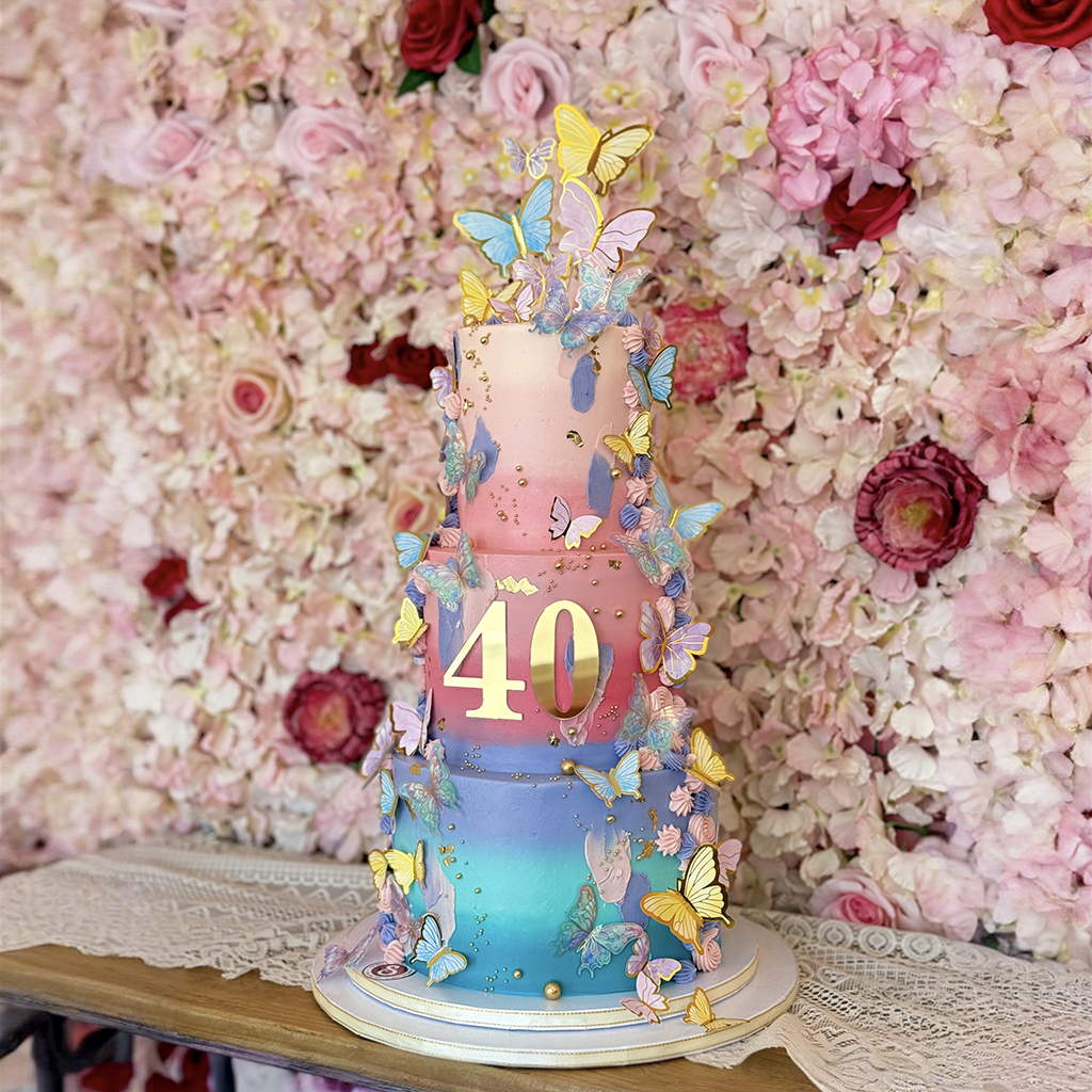 Pastel Butterfly Birthday Cake